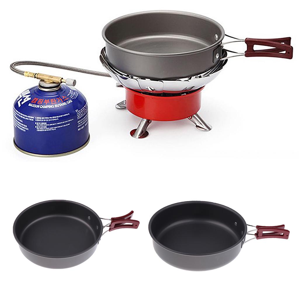 Camping Cooking Frying Pan - Antihaftbeschichtete tragbare Camping-Bratpfanne mit klappbarem Griff,