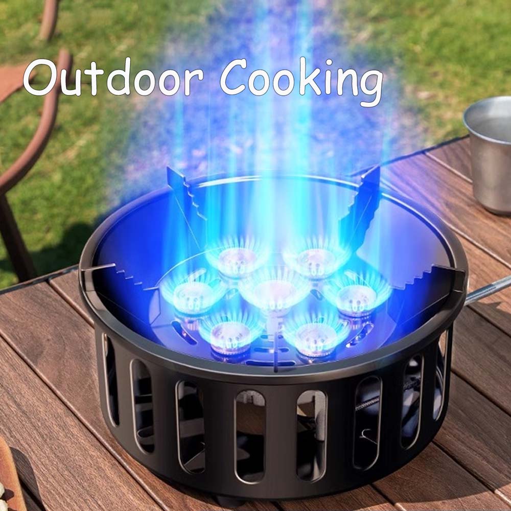Campfire Cooking - 21000 W 7-Kern-Campingkocher, leistungsstarkes, starkes Feuer,