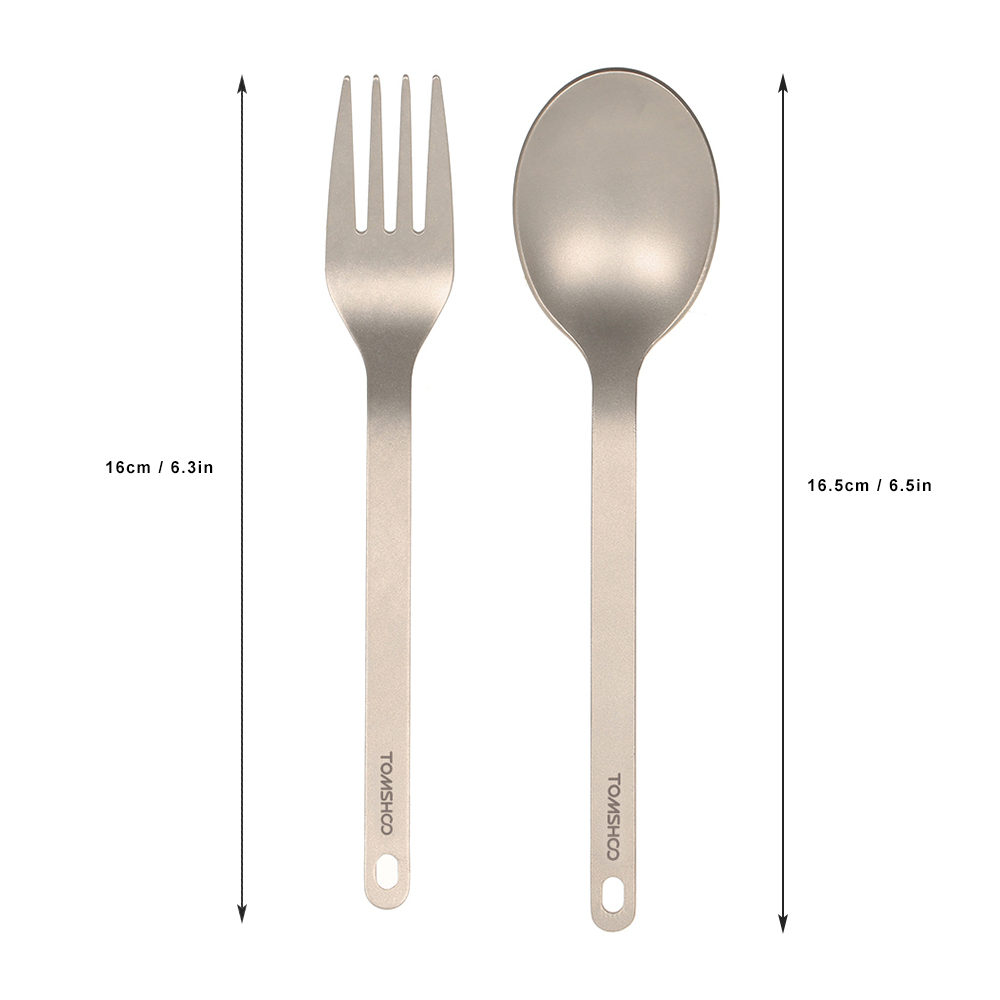 Camping Cooking Cutlery Set - TOMSHOO Titan-Geschirr, Esslöffel, Besteck, Besteck für