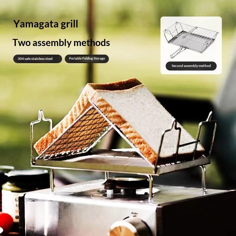 Camping Cooking Griddle - Pandatour Faltbarer Direktfeuer-Grillrost für Outdoor-Camping, Toasten,