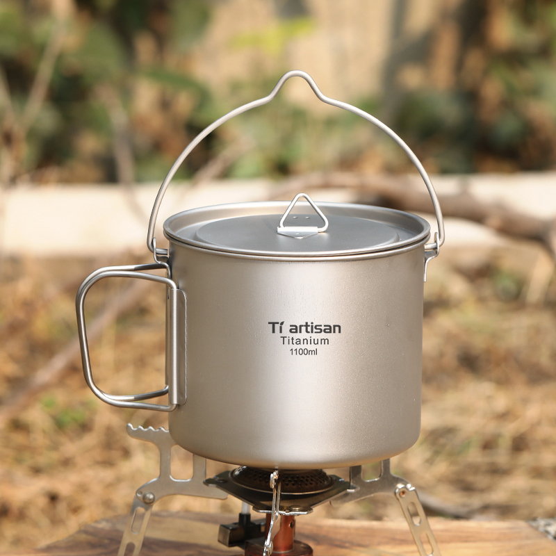 Camping Hiking Cooking - Tiartisan Titan 1,1L Campingtopf Outdoor-Kochset mit