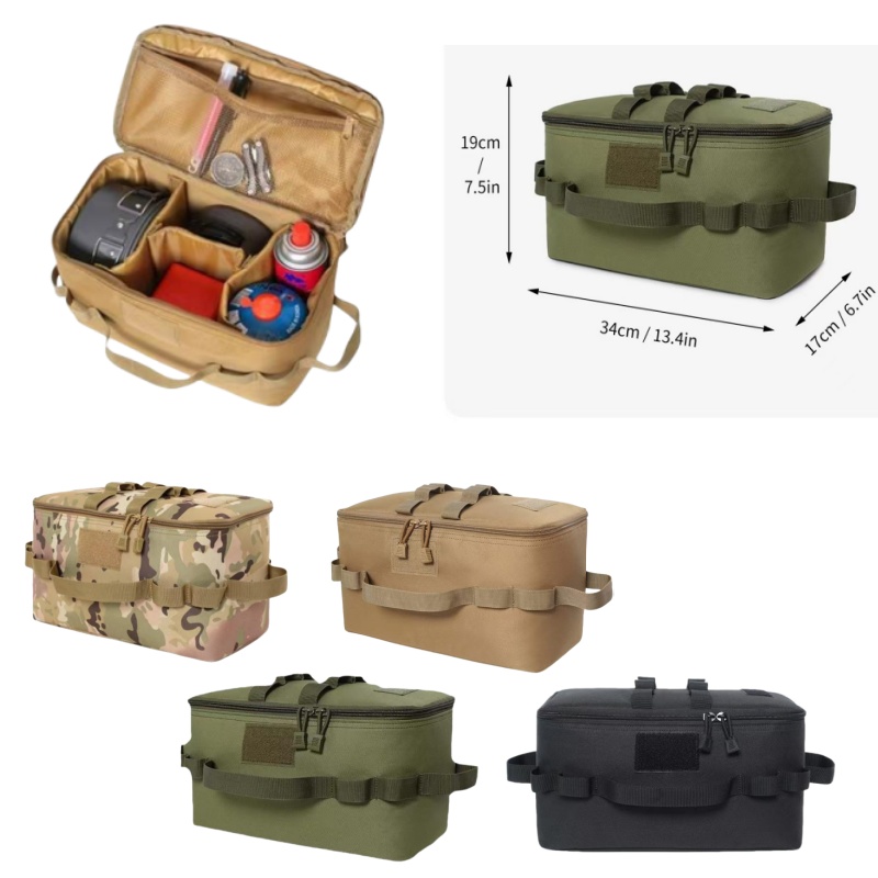 Camping Hiking Cooking - Outdoor-Tasche, Camping-Aufbewahrungstasche, Kochutensilien-Organizer, tragbar, Geschirr, Handtasche,
