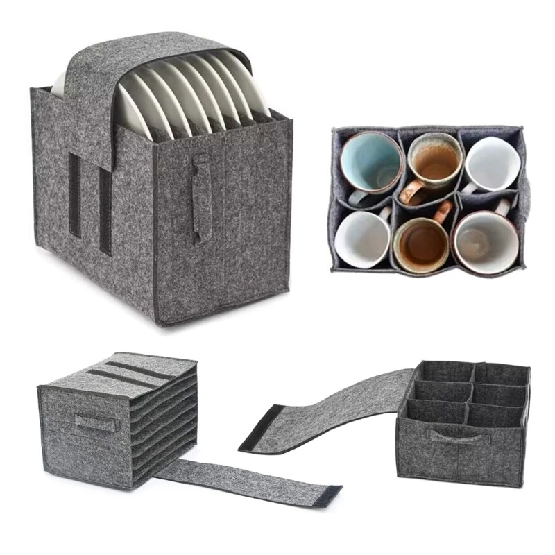 Camping Cooking Rack - Filz Teller Teller Tasse Lagerung Tasche