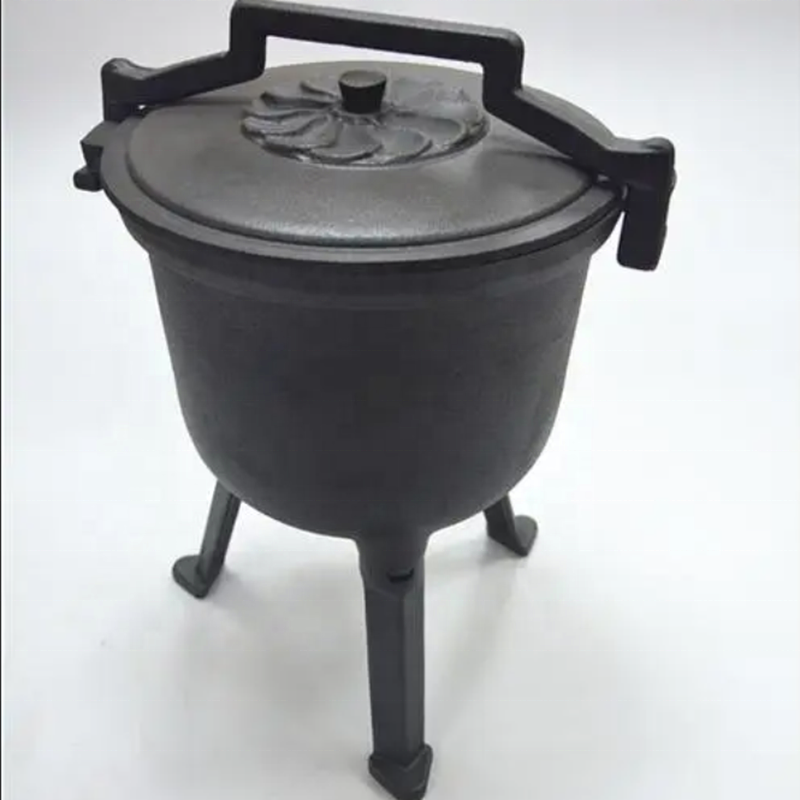 Camp Dutch Oven Cast - Bestseller 4L Gusseisen Schwerlast-Küchen-Dutch-Oven mit Dreibein-Deckel