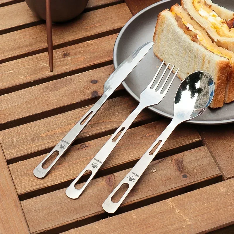 Camping Cooking Cutlery Set - Hwzbben Titan Gabel Löffel Messer Set