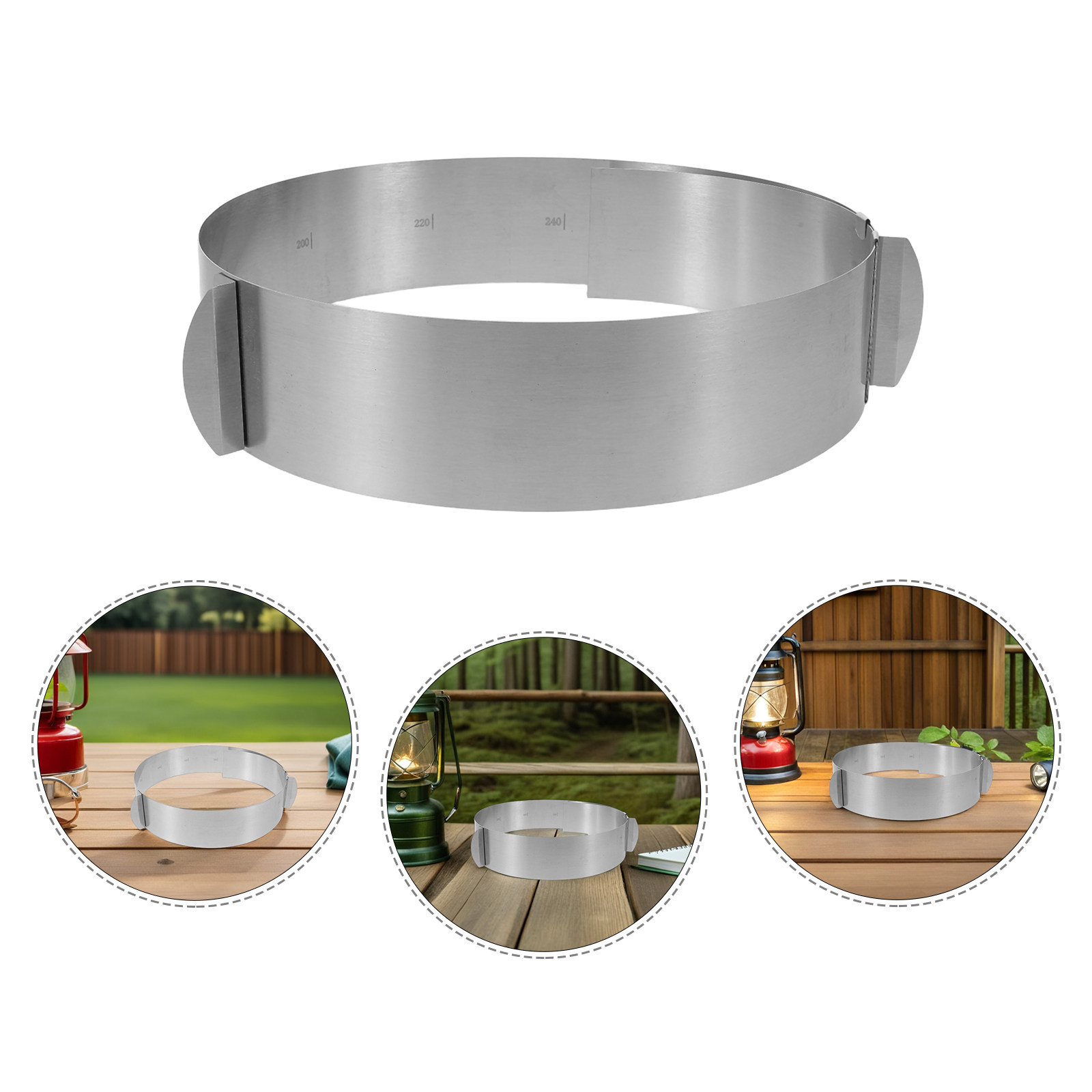 Camping Cooking Wind Blocker - Campingkocher-Windschutz aus Edelstahl, verstellbarer Durchmesser 16