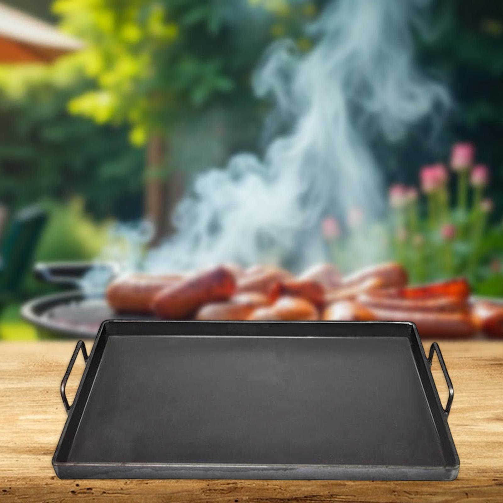 Camping Cooking Frying Pan - 1 Stück Gusseisen-Grillplatte Kochgeschirr Grillpfanne Herdplatte-Grillpfanne