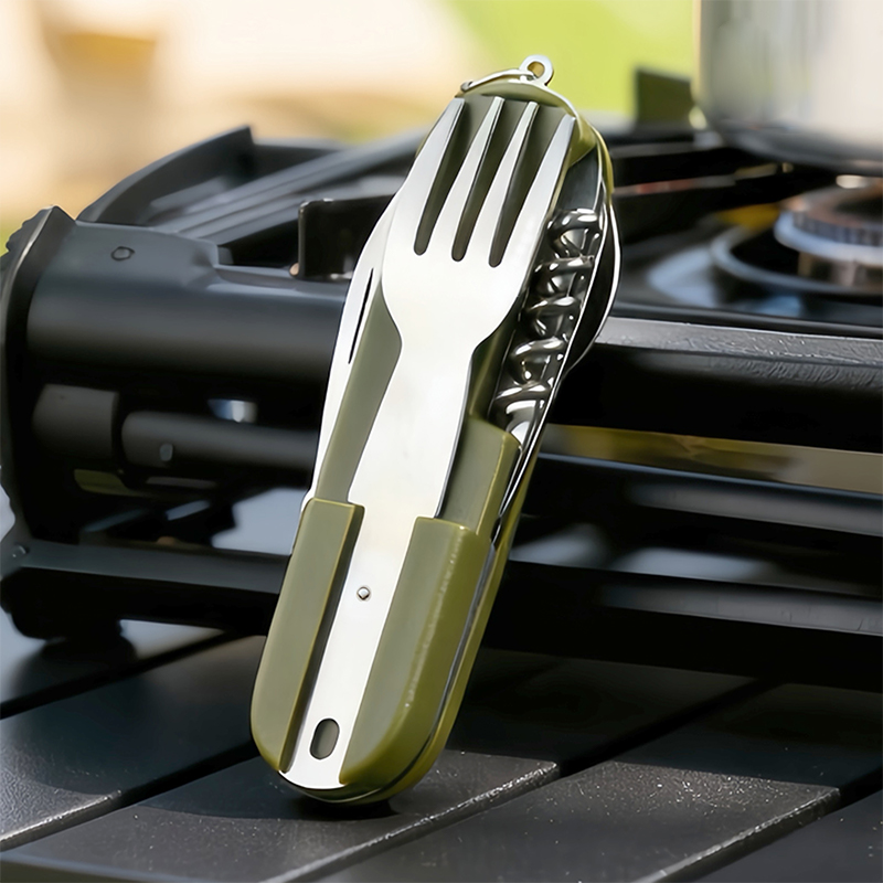 Camping Cooking Cutlery Set - Neues 7-in-1 Camping-Besteckset aus Edelstahl –