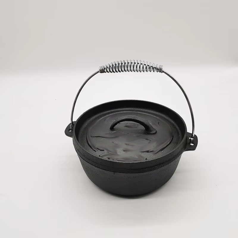 Camp Dutch Oven Cast - 2QT Gusseisen-Camping-Dutch-Oven 20cm Eisentopf 20cm Outdoor-Hängekochgeschirr