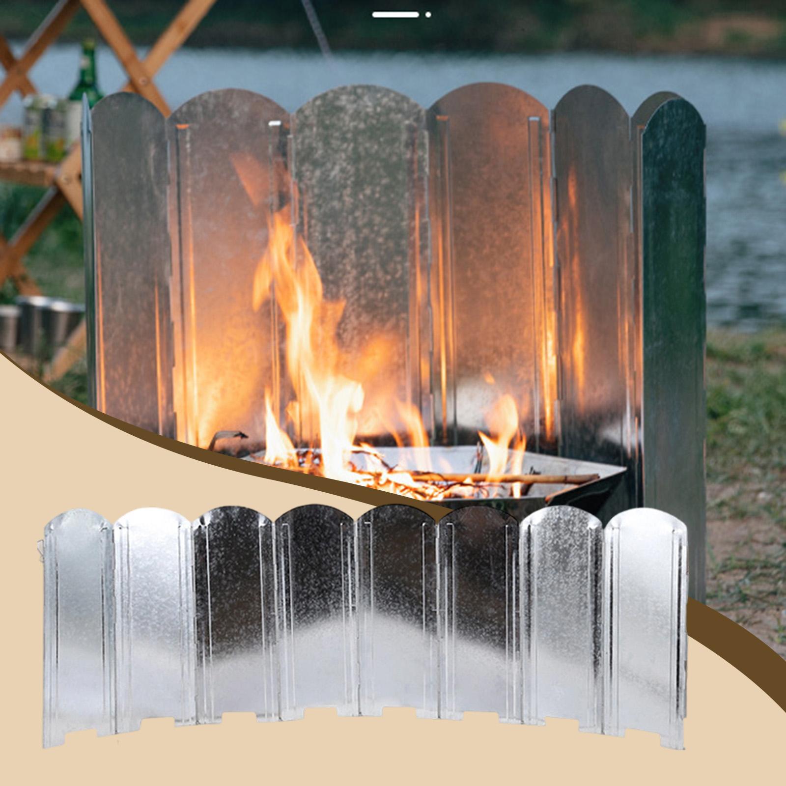Camping Cooking Wind Blocker - Outdoor-Campingkocher Windschutz Tragbarer Klappbarer Eisen-Windschutz Kochausrüstung