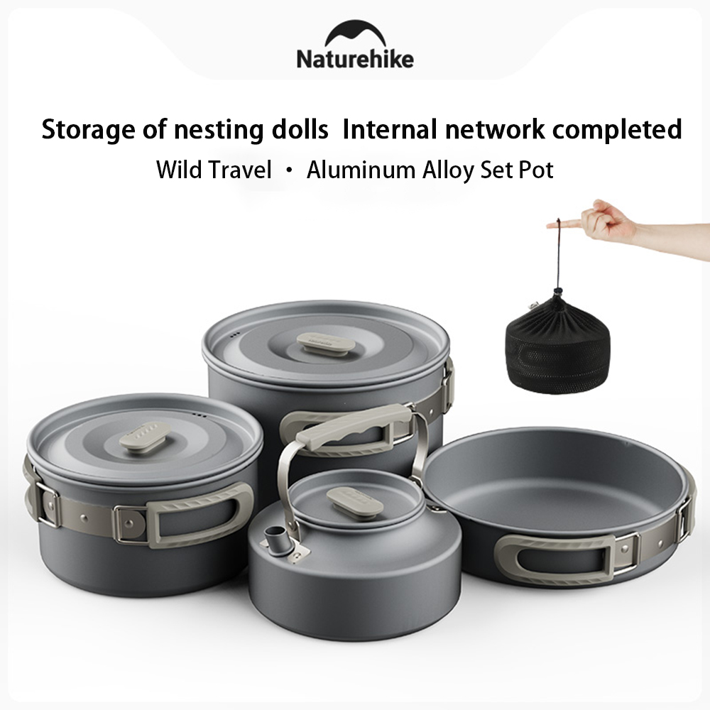 Camping Cooking Pot - Naturehike Outdoor-Topfset, Camping-Kochausrüstung, tragbare Bratpfanne aus