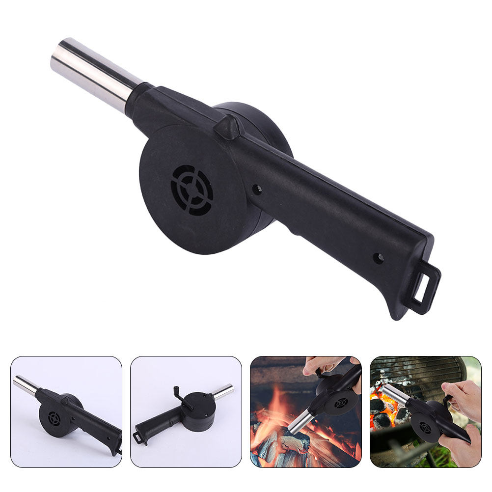 Campfire Cooking - Manueller Gebläse-Ventilator Schwarz mit Handkurbel für