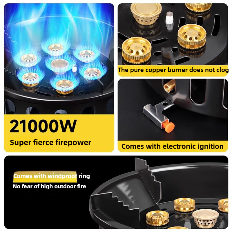 21000 W 7-Kern-Campingkocher,  – Campfire Cooking Bewertung und Preis