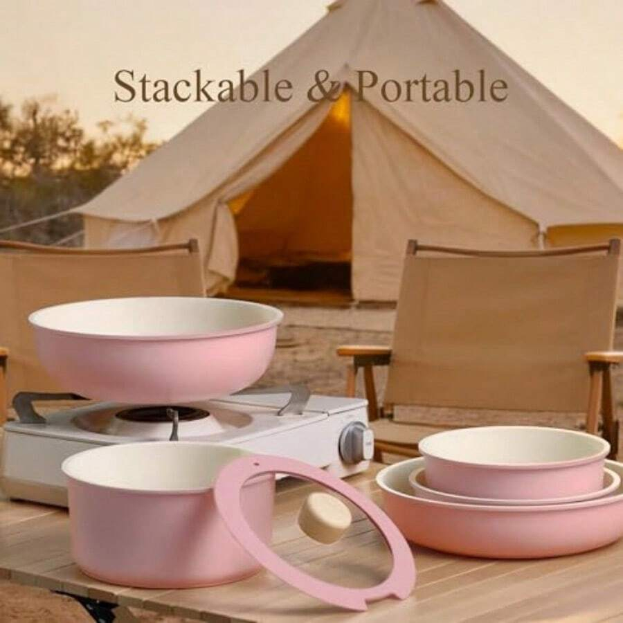 19-teiliges Topf- und Pfannen- – Camping Cooking Set Detachable Handle Bewertung und Preis