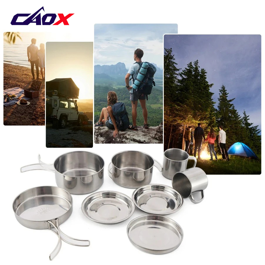 CAOX 8-teiliges Camping-Kochge – Camping Cooking Mess Kit Bewertung und Preis