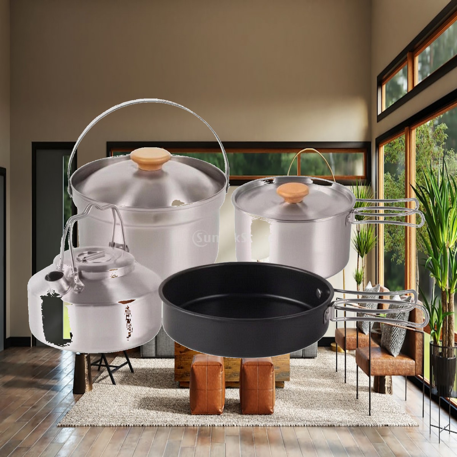 4-teiliges Camping-Kochset aus – Camping Cooking Mess Kit Bewertung und Preis