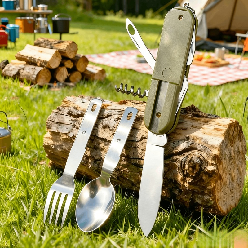 Edelstahl 7-in-1 Camping-Beste – Camping Cooking Cutlery Set Bewertung und Preis