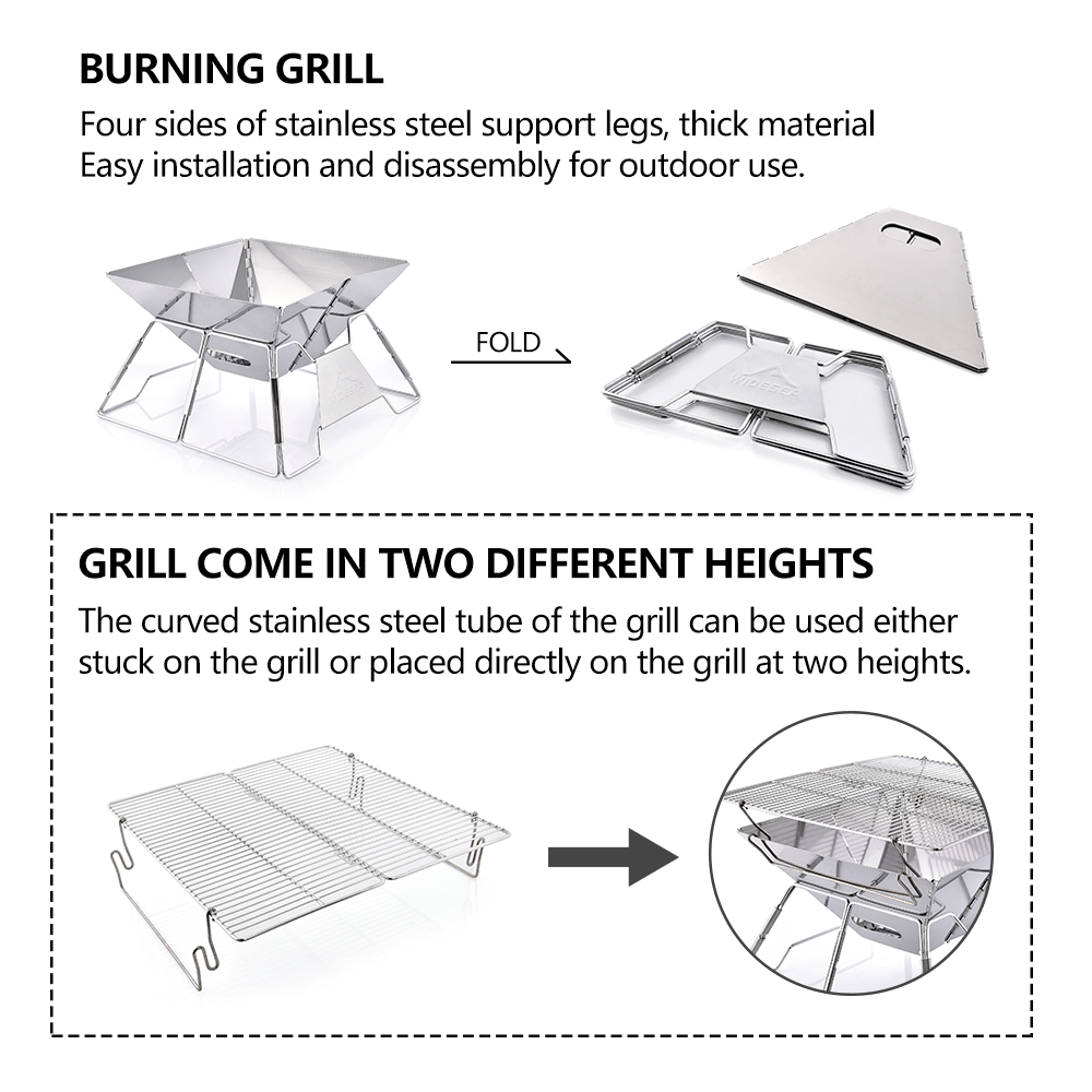 Widesea winddichter Holzverbre – Camping Cooking Griddle Bewertung und Preis