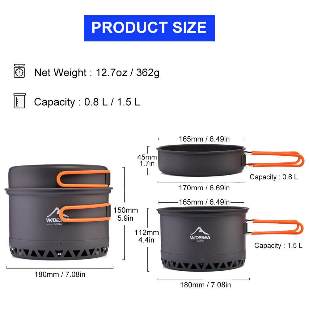 Widesea Camping Topf 1,3 L 2,3 – Camping Cooking Trangia Bewertung und Preis