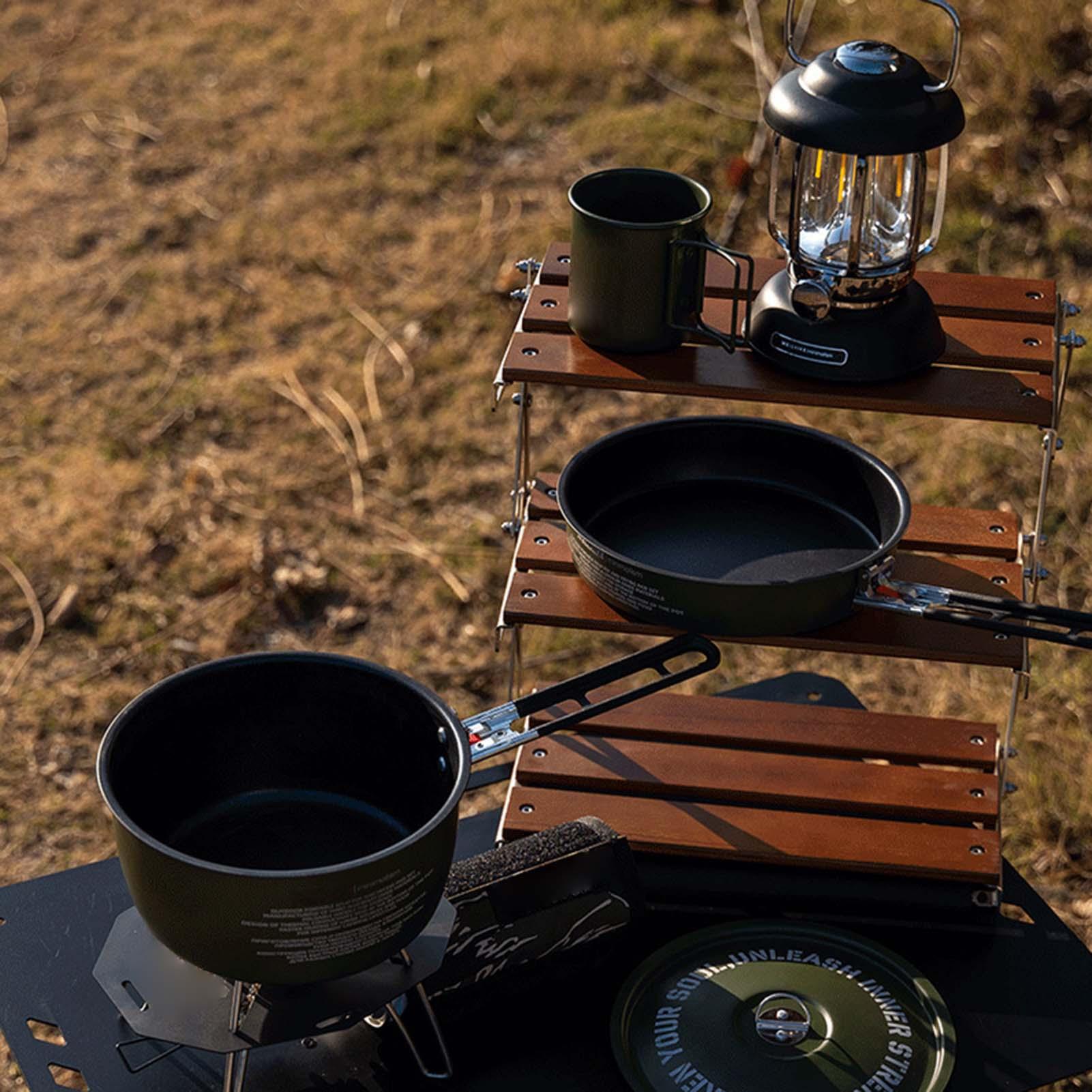 Camping-Kochgeschirr-Set, Camp – Camping Cooking Set Detachable Handle Bewertung und Preis
