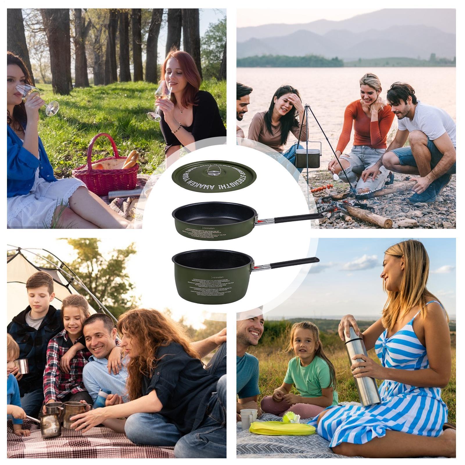 Camping-Kochgeschirr-Set, Camp – Camping Cooking Set Detachable Handle Bewertung und Preis