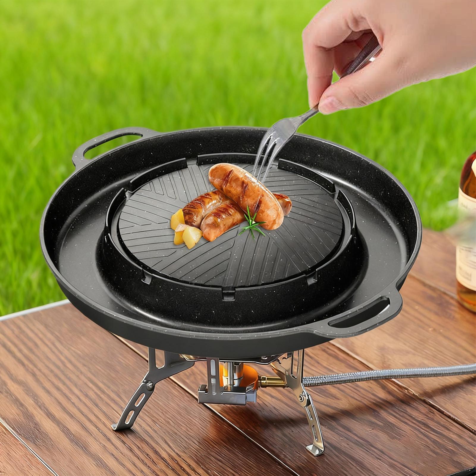 2-in-1-Grill und Hotpfanne für – Camping Cooking Griddle Bewertung und Preis