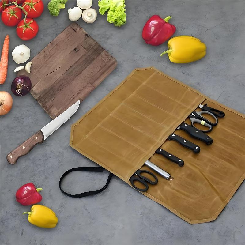 Wachstuch-Kochmesserrolle mit  – Camping Cooking Rack Bewertung und Preis