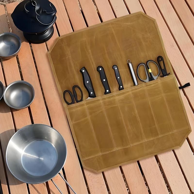 Wachstuch-Kochmesserrolle mit  – Camping Cooking Rack Bewertung und Preis