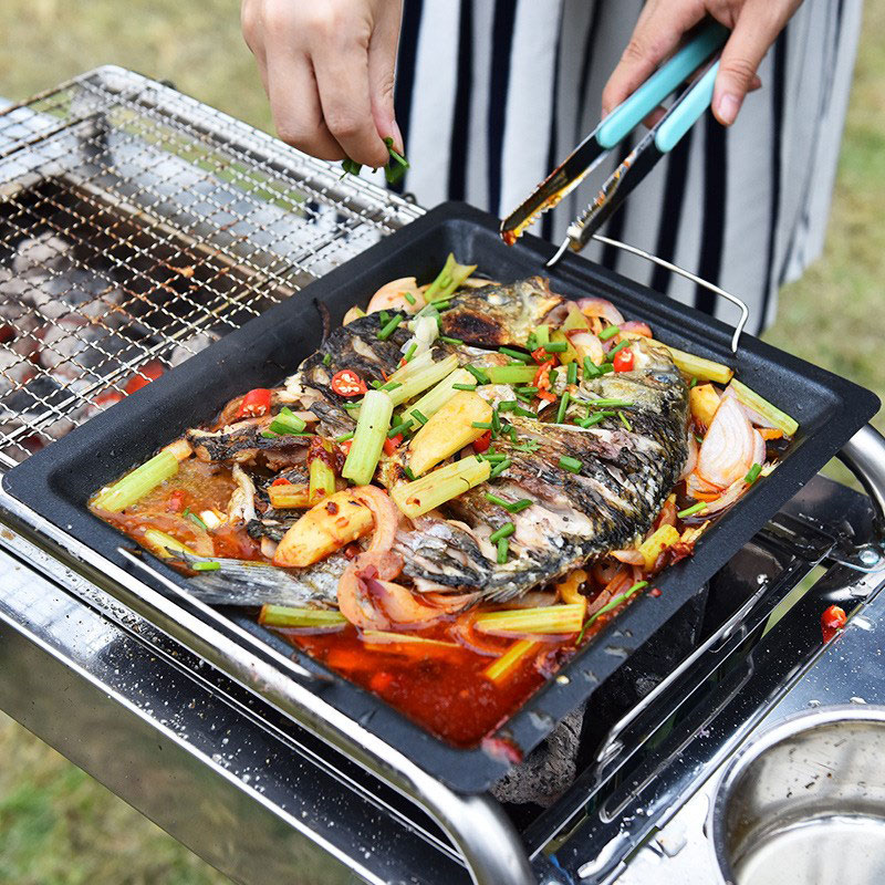 Dicke quadratische Grillpfanne – Camping Cooking Pot Bewertung und Preis