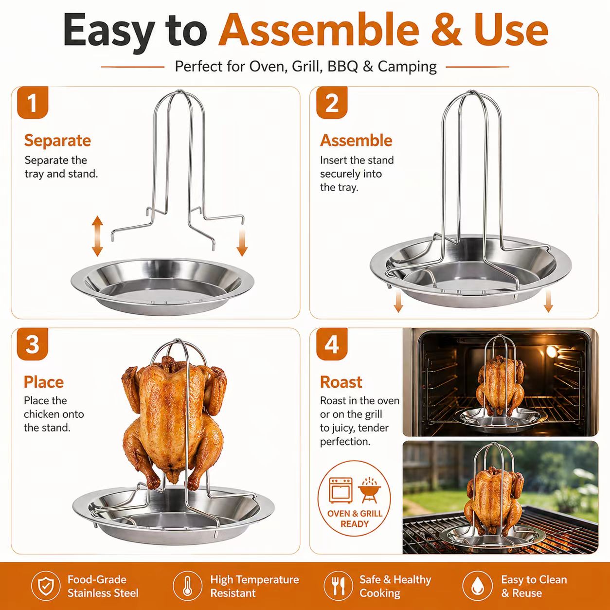 Tragbarer Ganzhähnchen-Grillst – Campfire Cooking Bewertung und Preis