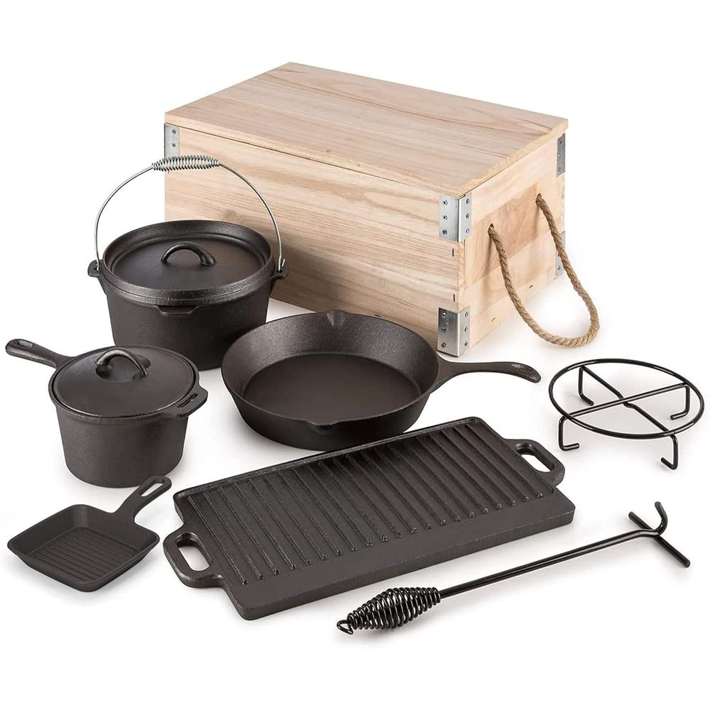 8-teiliges Vorgefertigtes Guss – Camp Dutch Oven Cast Bewertung und Preis