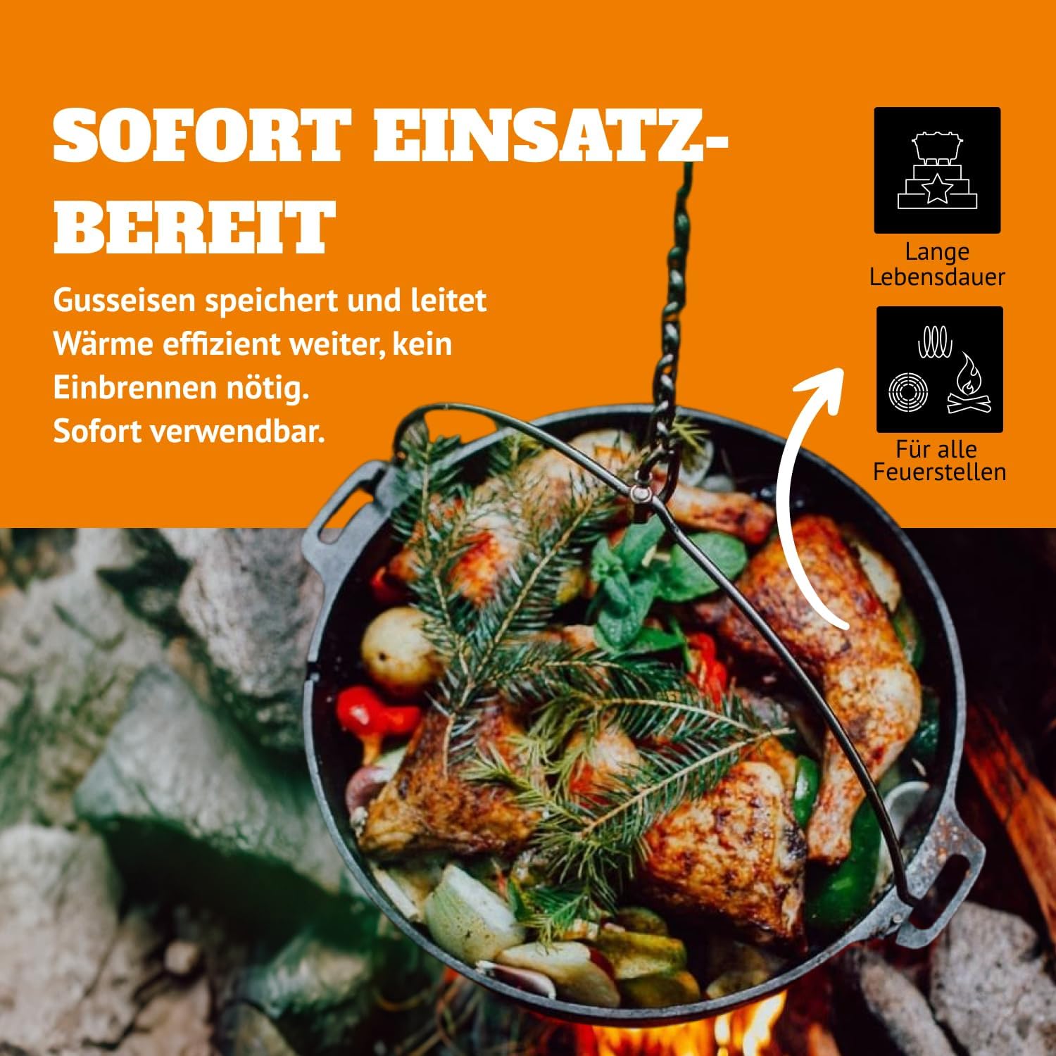 Vorbehandelter Gusseisen-Dutch – Campfire Cooking Bewertung und Preis